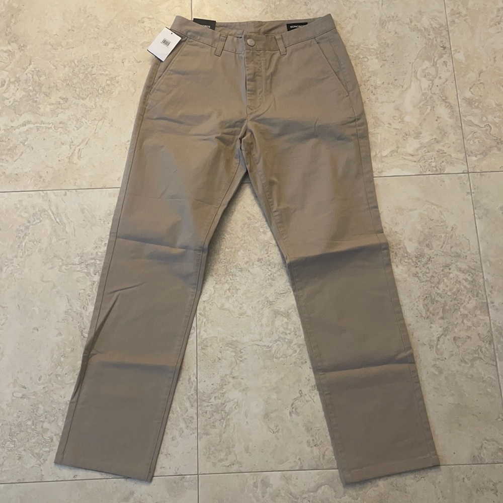MENS BONOBOS STRETCH WASHED CHINOS 32/32 SLIM BRAND NEW NEVER WORN WITH TAG